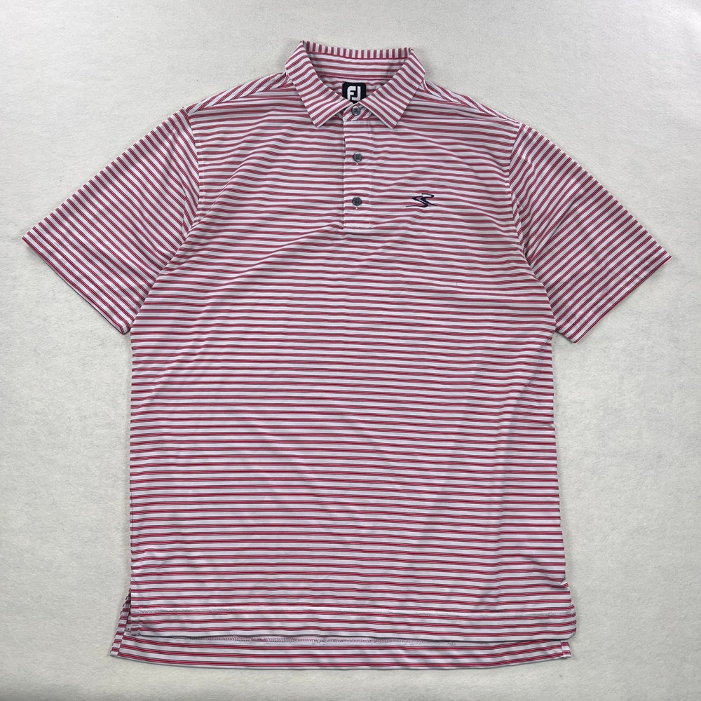 [Lot of 2] Mens FootJoy ProDry Golf Polo Shirt Purple Red White Striped Size L - Picture 3 of 16